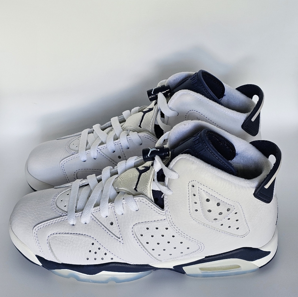Air Jordan 6 Retro (GS) White/Midnight Navy 384665-141 Size 6Y